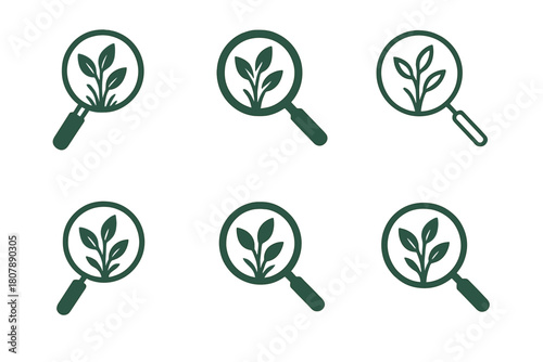Invasive Species Icons. Invasive species. Icon set. Set Logo of invasive species: roots and branches intertwining unnaturally. harmonious logo variations of