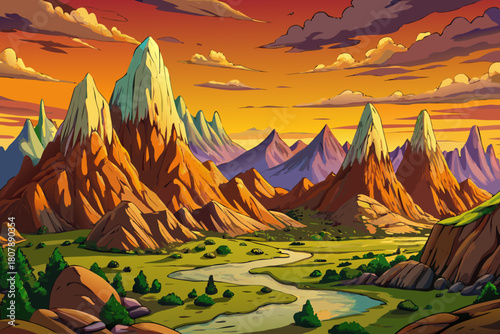 Amazing mountains at sunset in Isle of Skye, Scotland, dramatic rugged landscape with vibrant sky, scenic highlands, stunning natural beauty is perfect for travel, nature and adventure themes.