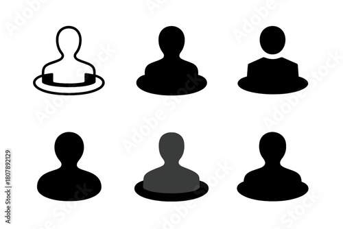 Silhouettes Vanishing Logo Set. Figures vanishing into a void. Icon set. Set Logo of figures vanishing into a void: human silhouettes fading into darkness.