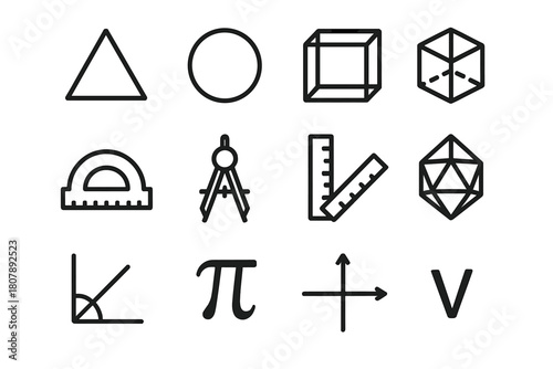 Geometric Icon Set. Mobile UI components. Icon set. Set Logo of Input Field: Text input box. Abstract geometric, Filled silhouette, Flat solid, Minimal