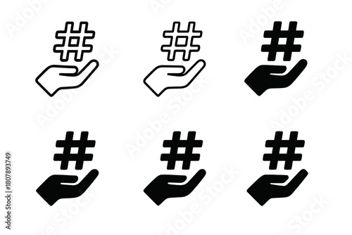 Influencer Logo Variations. Influencer campaigns targeting niche markets. Icon set. Set Logo of Influencer Campaigns: digital influencer broadcasting to