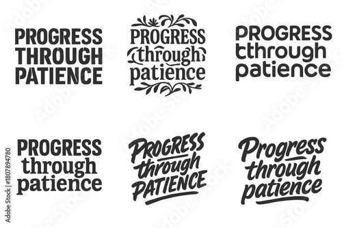 Harmonious Lettering Grid. Hold the vision. Set lettering. harmonious lettering variations of the same emblematic concept, each with different artistic