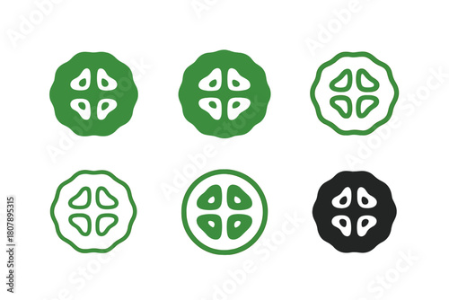 Pickled Food Icons. pickled food. Icon set. Set Logo of pickled food: vintage jar label design. harmonious logo variations of the same emblematic concept, each