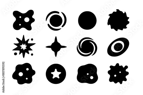 Star Lifecycle Icons. Life cycle of a star. Solid icon set of Life cycle of a star: nebula, protostar, main sequence, red giant, supernova, white dwarf,