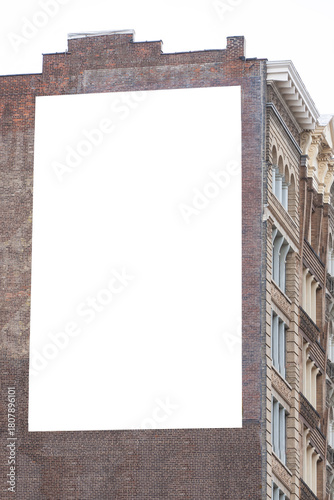 Canvas Print Blank billboard on side of Manhattan building in downtown New York City