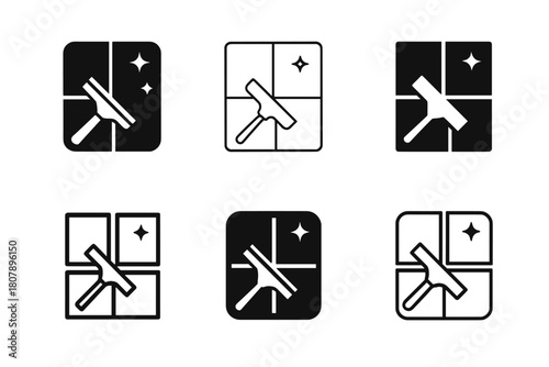 Cleaner Logo Variations. Cleaner. Icon set. Set Logo of cleaner: vacuum cleaner silhouette. harmonious logo variations of the same emblematic concept, each