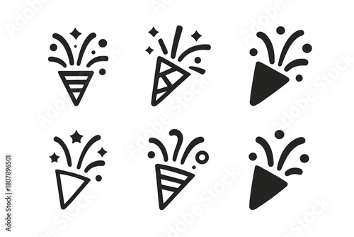 Carnival Logo Variations. Carnival celebration. Icon set. Set Logo of carnival celebration: trumpet horn. harmonious logo variations of the same emblematic