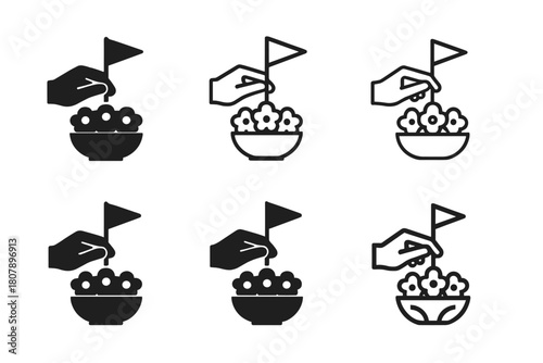 DIY Party Icons. Making DIY party decorations for a personalized touch. Icon set. Set Logo of Making DIY party decorations for a personalized touch: Gift