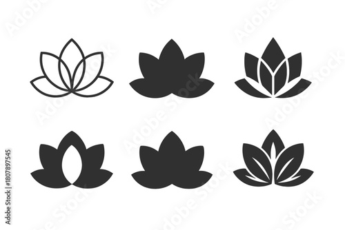 Stress Relief Logos. Alternative therapies for stress relief. Icon set. Set Logo of alternative therapies for stress relief: aromatherapy diffuser. harmonious