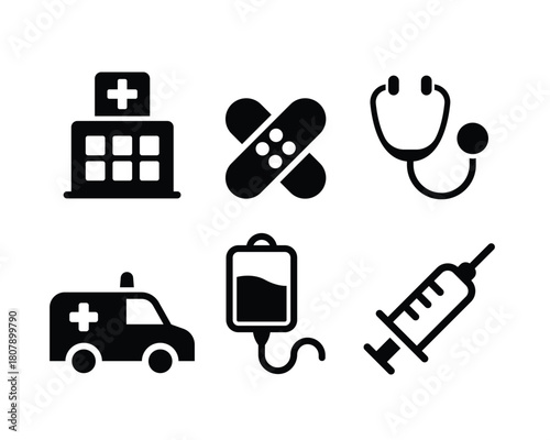 Medical Essentials Icon Set – Emergency and Clinical Symbols