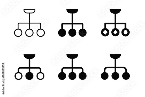 Modern Chandelier Icons. Ceiling Light Fixture. Icon set. Set Logo of Ceiling Light Fixture: Modern Chandelier. harmonious logo variations of the