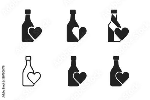 Romantic Icon Set. Romantic Moments. Line icon set of Romantic Moments: couple, candle, wine glass, flower, moon, heart, star, photo frame, ring, cloud,