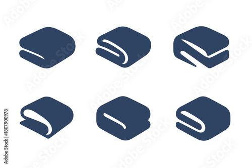 Relaxation Logo Variations. Sleep-induced relaxation. Icon set. Set Logo of Sleep-induced relaxation: soft blanket fold icon. harmonious logo variations of the