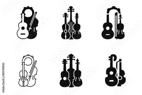 May Day Logos. May Day Festivities. Icon set. Set Logo of May Day: Festive Garland. harmonious logo variations of the same emblematic concept, each with