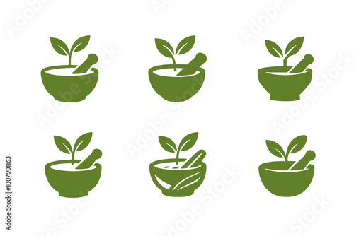 Natural Skincare Icons. Natural beauty treatments and skincare for health. Icon set. Set Logo of Natural beauty treatments and skincare for health: skincare