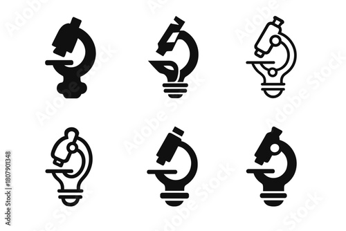 Educational Logo Variations. Educational moments (learning about science, history, geography). Icon set. Set Logo of Educational moments: open book with