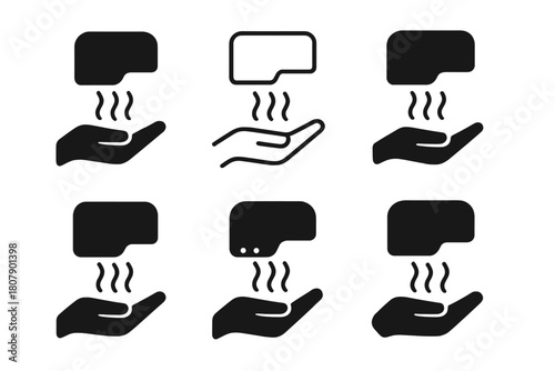 Restroom Hygiene Icons. Public restroom hygiene. Icon set. Set Logo of Public restroom hygiene: toilet with cleanliness sparkle. harmonious logo variations of