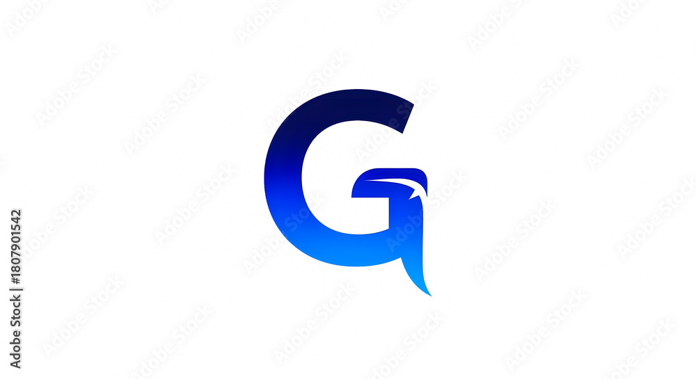 Fototapeta premium Elegant and Dynamic Blue Gradient Letter G Logo Concept with Modern Flowing Design Element