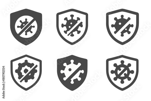 Restroom Hygiene Icons. Public restroom hygiene. Icon set. Set Logo of Public restroom hygiene: toilet with cleanliness sparkle. harmonious logo variations of