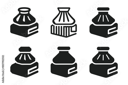 Sports Recovery Icons. Sports recovery and injury prevention. Icon set. Set Logo of sports recovery and injury prevention: ice pack and towel. harmonious logo