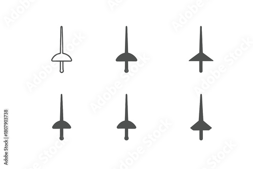 Fencing Logo Set. Fencing. Icon set. Set Logo of Fencing: Team match. harmonious logo variations of the same emblematic concept (Abstract geometric, Flat