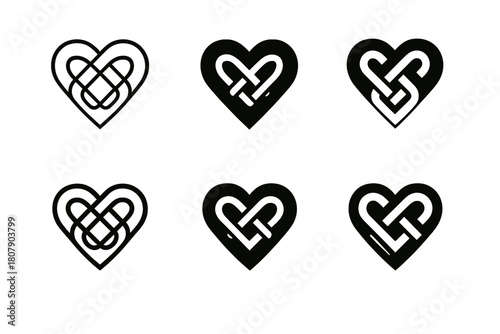 Cultural Love Emblems. Celebrating love in different cultures and traditions. Icon set. Set Logo of Celebrating love in different cultures and traditions: