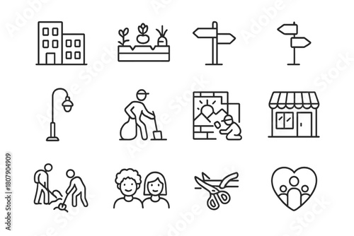 Neighborhood Renewal Icons.