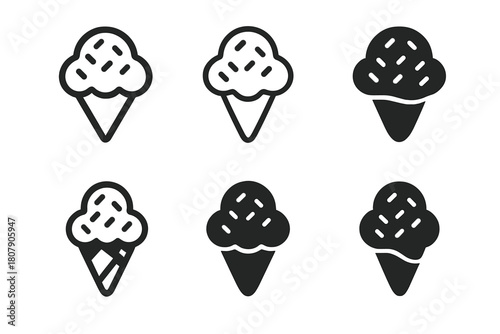 Sprinkle Logo Variations. Sprinkle. Icon set. Set Logo of Sprinkle: Birthday cake with sprinkles. harmonious logo variations of the same emblematic concept,