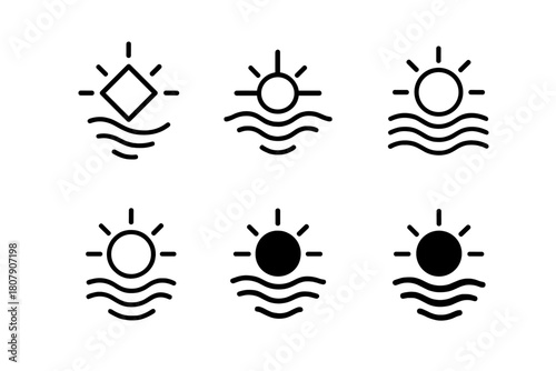 Glint Logo Variations. Glint. Icon set. Set Logo of Glint: Shimmering star. harmonious logo variations of the same emblematic concept, each with different