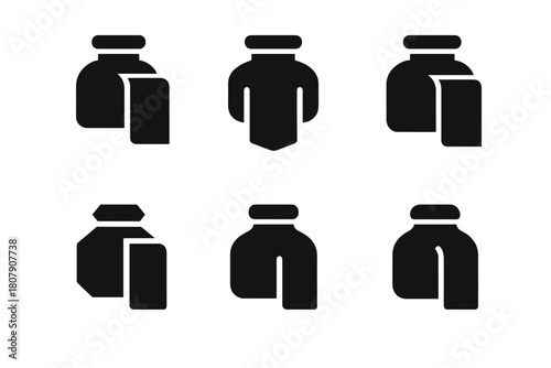 Sports Recovery Icons. Sports recovery and injury prevention. Icon set. Set Logo of sports recovery and injury prevention: ice pack and towel. harmonious logo