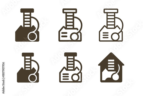 Pet-Friendly Home Logos. Pet-friendly home ideas. Icon set. Set Logo of pet-friendly home ideas: house silhouette with paw print inside. harmonious logo