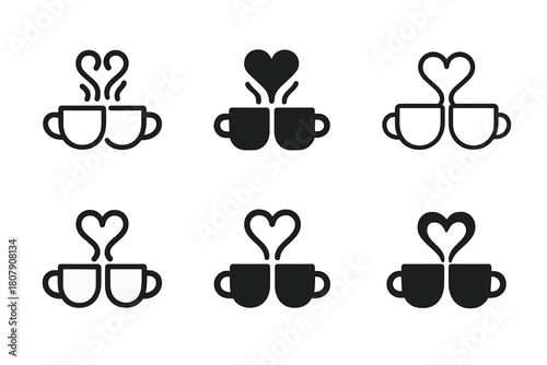 Cultural Love Icons. Celebrating love in different cultures and traditions. Icon set. Set Logo of Celebrating love in different cultures and traditions:
