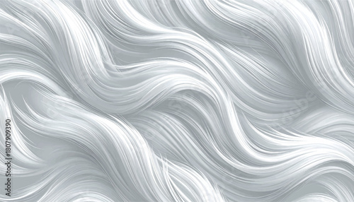 Soft silver-grey faux fur texture with flowing waves. This elegant and serene motif is the perfect vector backdrop for fashion backdrops, casual designs, or 3D character fur details.