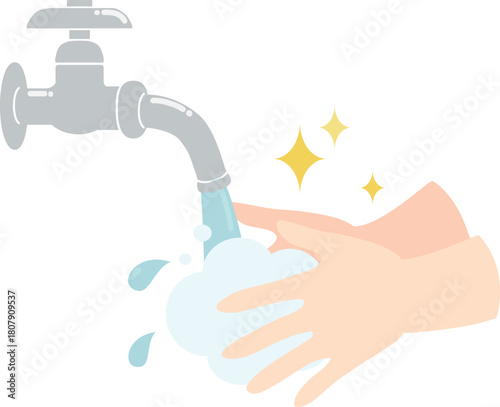 石鹸での手洗い