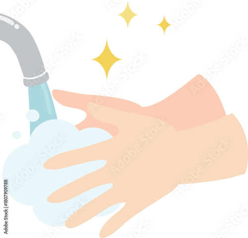 石鹸での手洗い