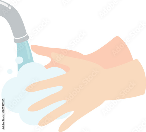 石鹸での手洗い