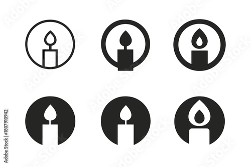 Memorial Icon Variations. Remembering loved ones with special memorial traditions. Icon set. Set Logo of remembering loved ones with special memorial