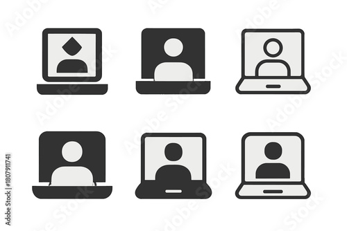 Personal Branding Logos. Personal branding online. Icon set. Set Logo of Personal branding online: Personal website. harmonious logo variations of the same