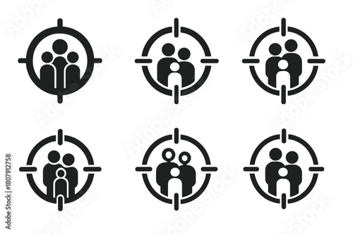 Family Vision Logos. Creating a family vision board. Icon set. Set Logo of Family vision board: Calendar with checkmarks. harmonious logo variations of the