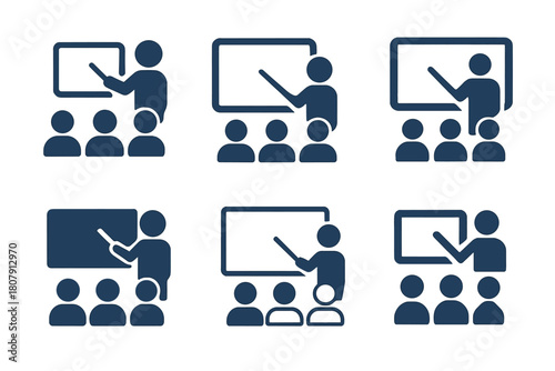 Interactive Whiteboard Logos. Interactive whiteboards. Icon set. Set Logo of Interactive whiteboards: Board with digital interface. harmonious logo variations