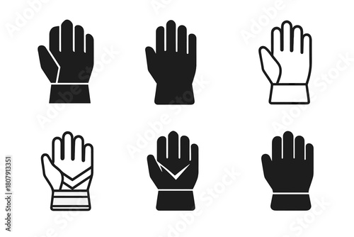 Firefighter Emblem Icons. Firefighter. Icon set. Set Logo of Firefighter: Protective gloves. harmonious logo variations of the same emblematic