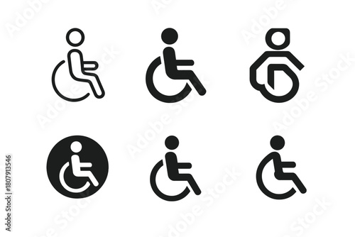 Accessible UI Logo Variations. Accessible user interface (UI) design. Icon set. Set Logo of accessible user interface (UI) design: accessibility person symbol.