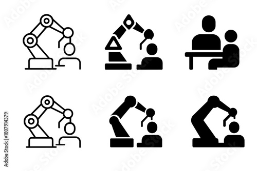 Digital Transformation Icons. Leadership in the digital transformation of businesses. Icon set. Set Logo of Digital Roadmap: Pathway with milestones. Flat