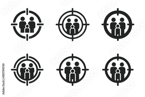 Family Vision Logos. Creating a family vision board. Icon set. Set Logo of Family vision board: Calendar with checkmarks. harmonious logo variations of the