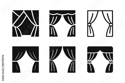 Parody Skit Logos. Parody skit. Icon set. Set Logo of parody skit: stage spotlight and performer. harmonious logo variations of the same emblematic concept,