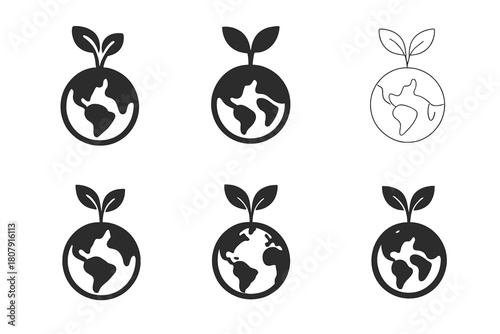 Biodiversity Logo Variations. Biodiversity preservation. Icon set. Set Logo of biodiversity preservation: butterfly. harmonious logo variations of the same