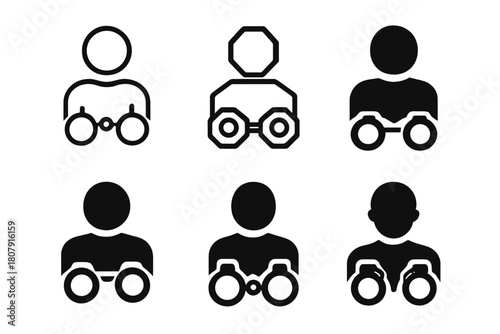 Arrest Scene Logos. Person Arrested on Suspicion of Crime. Icon set. Set Logo of Arrest Scene: police car and flashing lights. harmonious logo variations of