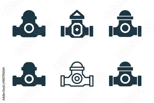 Pipeline Logo Variations. pipeline. Icon set. Set Logo of pipeline: factory pipeline system. harmonious logo variations of the same emblematic concept, each