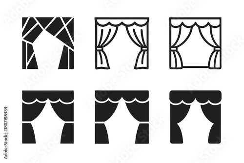 Parody Skit Logos. Parody skit. Icon set. Set Logo of parody skit: stage spotlight and performer. harmonious logo variations of the same emblematic concept,