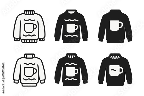 Work-from-Home Icons. work-from-home fashion. Icon set. Set Logo of work-from-home fashion: slippers and headset combo. harmonious logo variations of the same